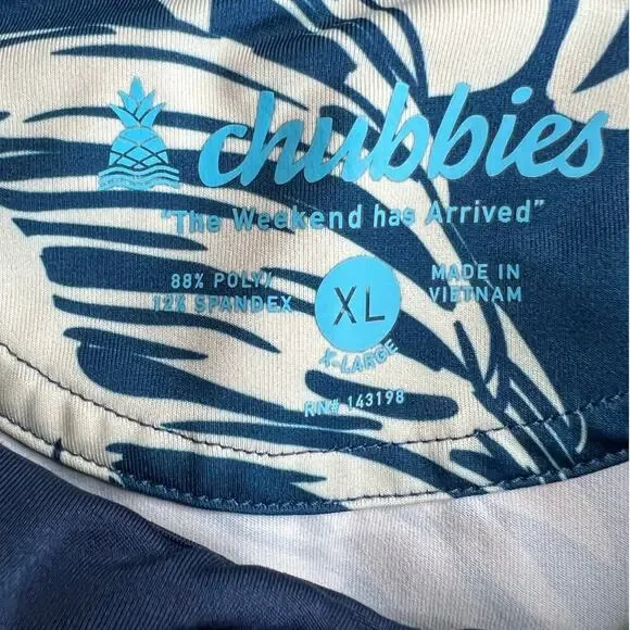chubbies Light Weight Performance Golf Polo Hawaiian Print in Blue Men's XL - Picture 11 of 13